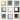 Stupell Bold Modern Squares 9pc Multi Piece Canvas Wall Art Set
