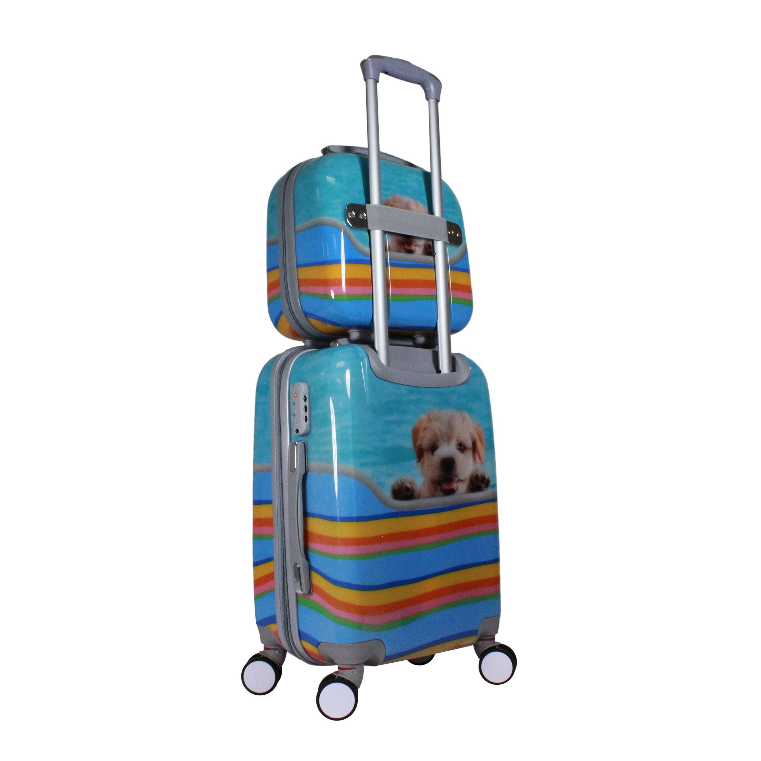 Cute Puppy Dog 2 Piece Hardside Carry On Spinner Luggage Set With Tsa Lock Cute Puppy Dog 2 Piece Hardside Carry On Spinner Luggage Set With Tsa Lock