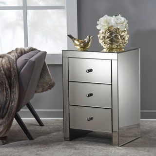 Fianna Mirrored 3-Drawer Table Cabinet by Christopher Knight Home