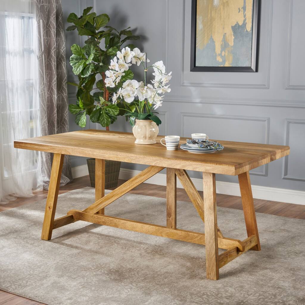 Nathaniel Rectangle Wood Dining Table by Christopher Knight Home