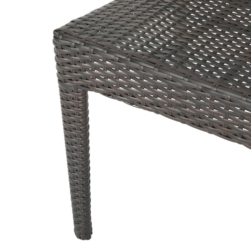 Rai Outdoor 5-Piece Round Foldable Wicker Dining Set with Umbrella Hole by Christopher Knight Home