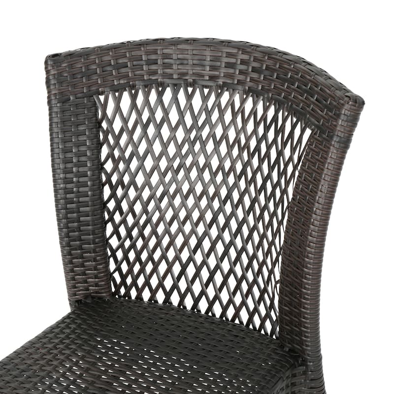 Rai Outdoor 5-Piece Round Foldable Wicker Dining Set with Umbrella Hole by Christopher Knight Home