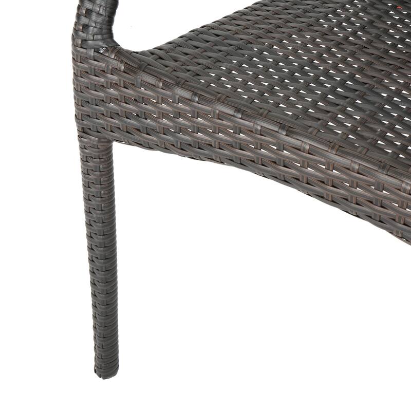 Kiera Outdoor 5-Piece Round Foldable Wicker Dining Set with Umbrella Hole by Christopher Knight Home