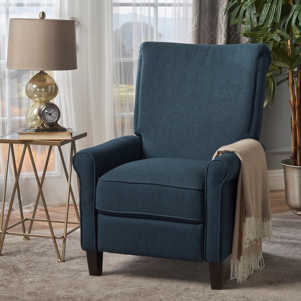 Poltrona Reclinabile Christopher Knight Home Weyland – Tessuto 100% Poliestere – Gambe In Betulla – Colori Vari