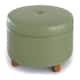 Porch & Den Rockwell Large Moss Green Faux Leather Round Storage Ottoman