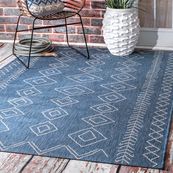 Shop The Curated Nomad Delmar Moroccan Indoor/Outdoor Blue Area Rug 5