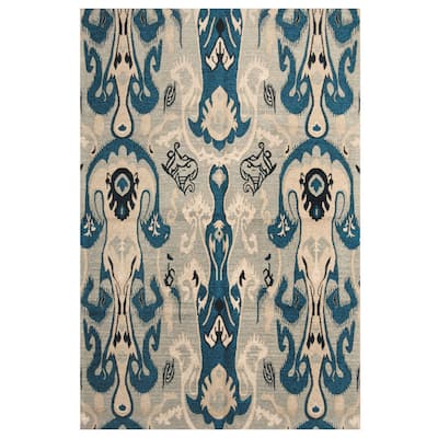 HERAT ORIENTAL Handmade Chenille Flatweave Ikat Rug - 5' x 8'