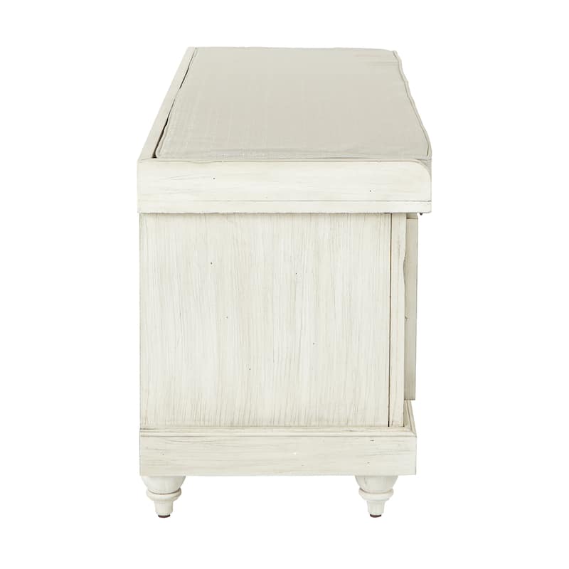 Dover White Wash Entryway Storage Bench