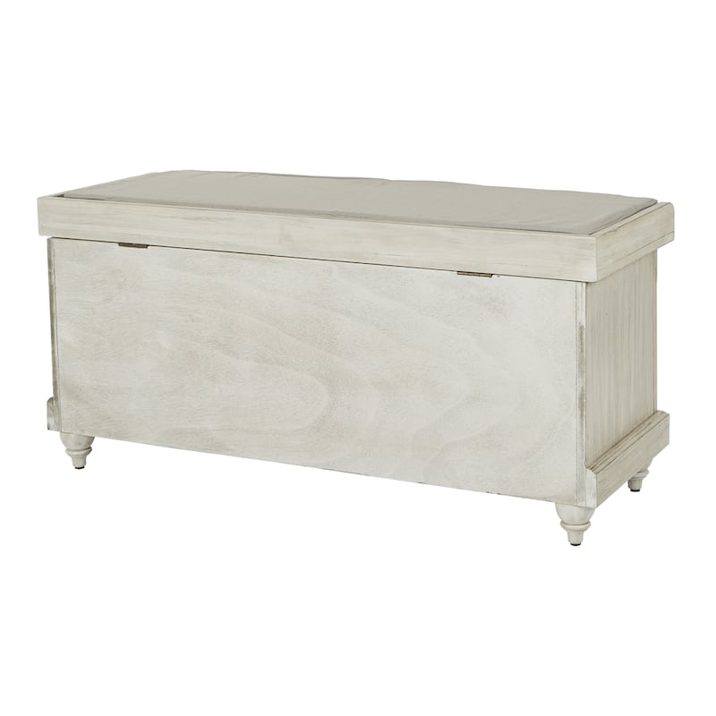 Dover White Wash Entryway Storage Bench