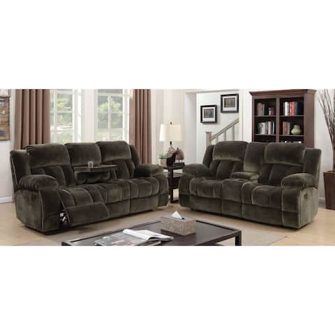 Furniture of America Ric Traditional Brown 2-piece Reclining Sofa Set