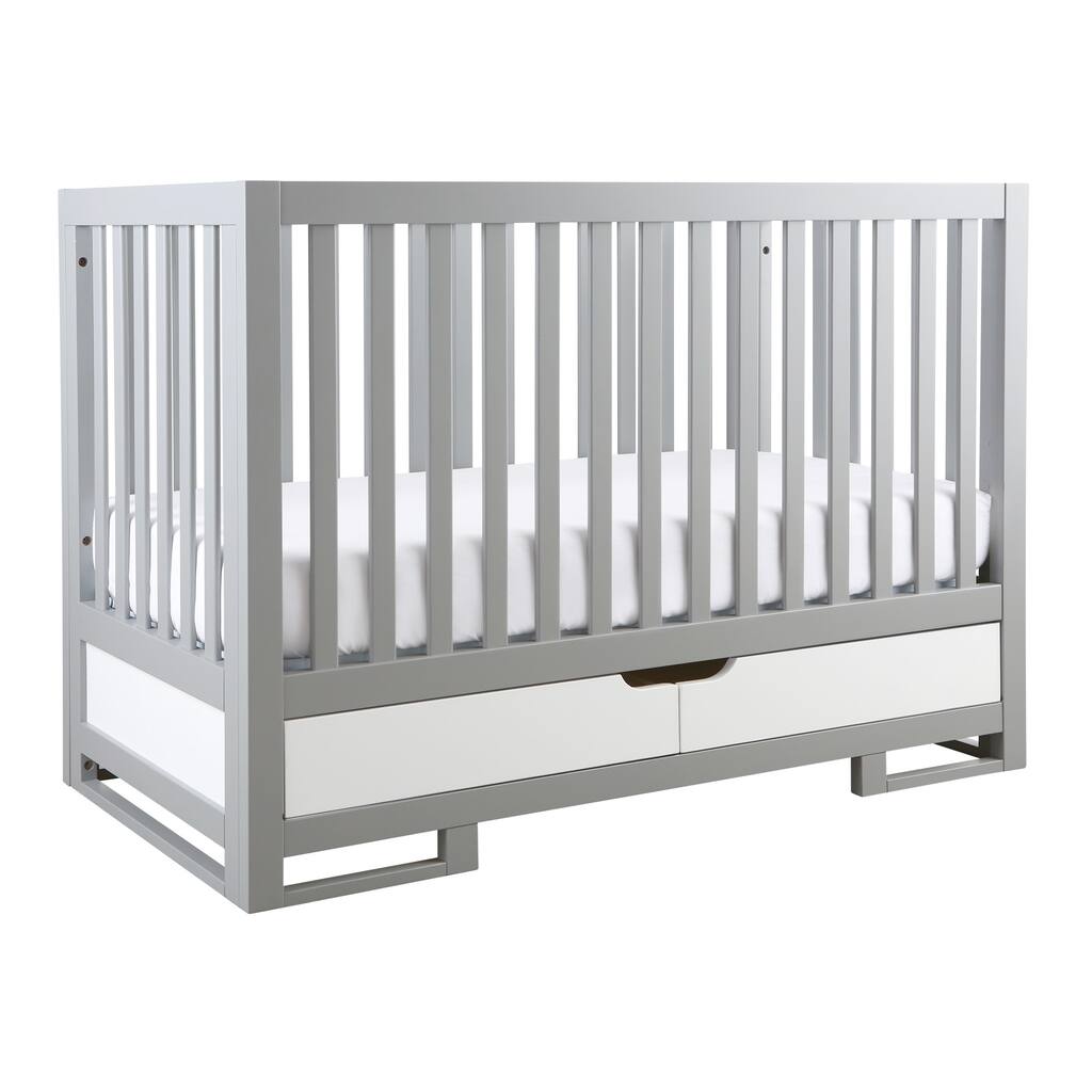 Oslo 2-in-1 Convertible Crib - moon grey / pure white