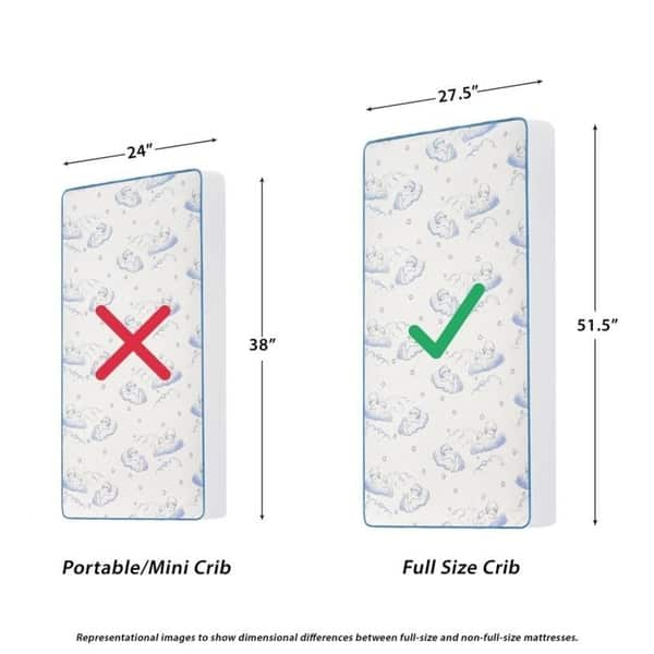 dimension image slide 1 of 2, Dream On Me, Breathable Orthopedic Firm Foam Standard Crib Mattress