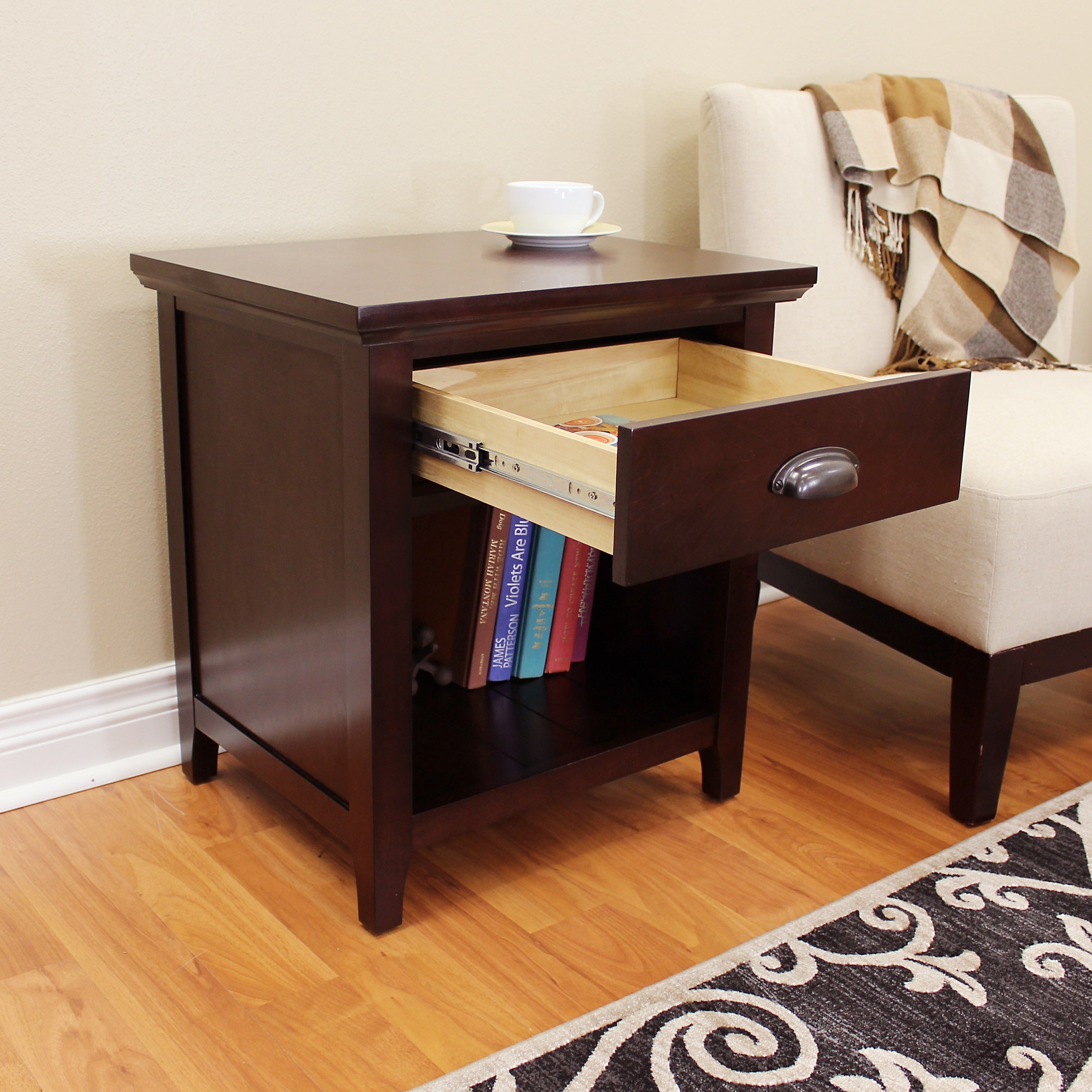 Donnieann Lindendale Espresso Finish Birch 24 Inch High Side Table Donnieann Lindendale Espresso Finish Birch 24 Inch High Side Table