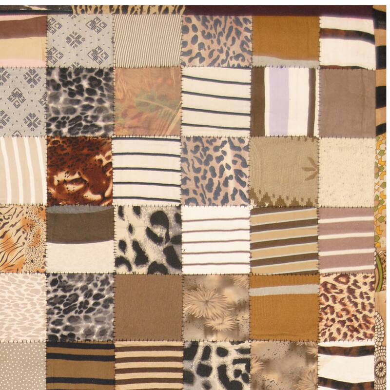 Handmade One-of-a-Kind Memory Foam Cotton Patchwork Rug (India) - 5'4 x 7'6