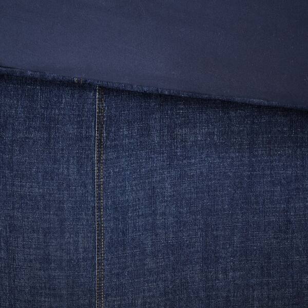 Shop Woolrich Perry Blue Oversized And Overfilled Denim Comforter