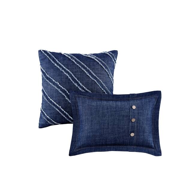 Shop Woolrich Perry Blue Oversized And Overfilled Denim Comforter