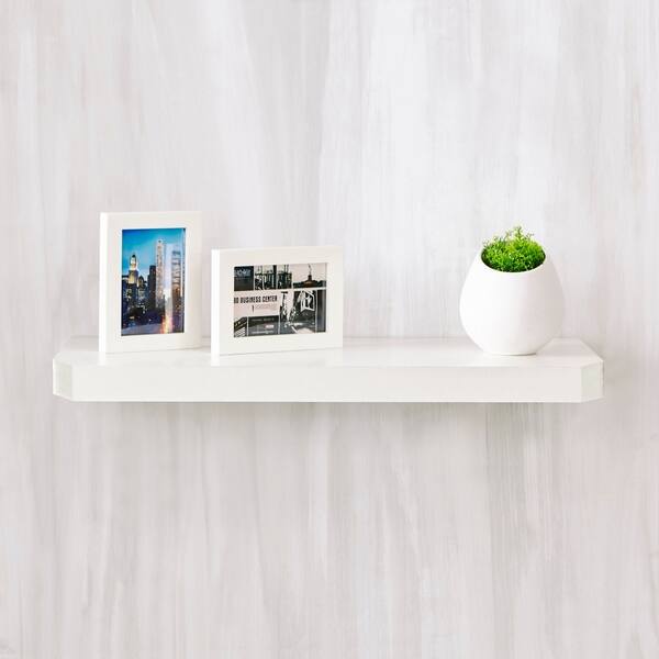 Shop Eco 24 Uniq Floating Decorative Wall Shelf White Lifetime Guarantee Overstock 17663579