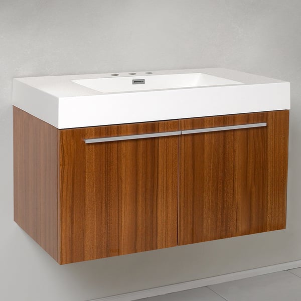 Shop Fresca Vista Teak Modern Bathroom Cabinet With