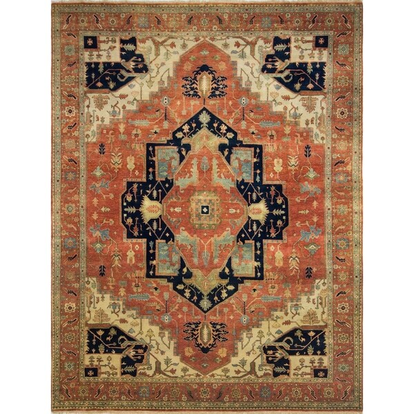 Fine Serapi Nergis Rust Blue Rug 9 1 X 12 0 Free Shipping Fine Serapi Nergis Rust Blue Rug 9 X27