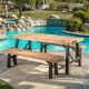 Boracay Outdoor 3-piece Picnic Dining Set by Christopher Knight Home - Thumbnail 2
