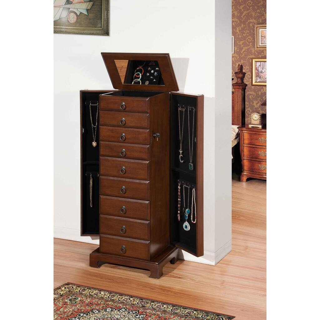 Nathan Direct 8 Drawer Large Bedroom Jewlery Armoire with Cushions