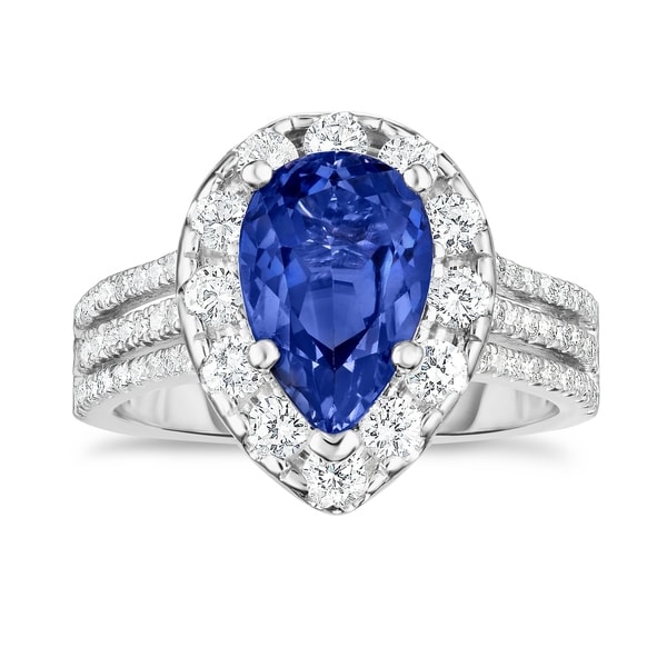 Noray Designs 14K White Gold Tanzanite & Diamond (1.50 Ct, G-H Color, SI2-I1 Clarity) Engagement Ring - Blue. Opens flyout.