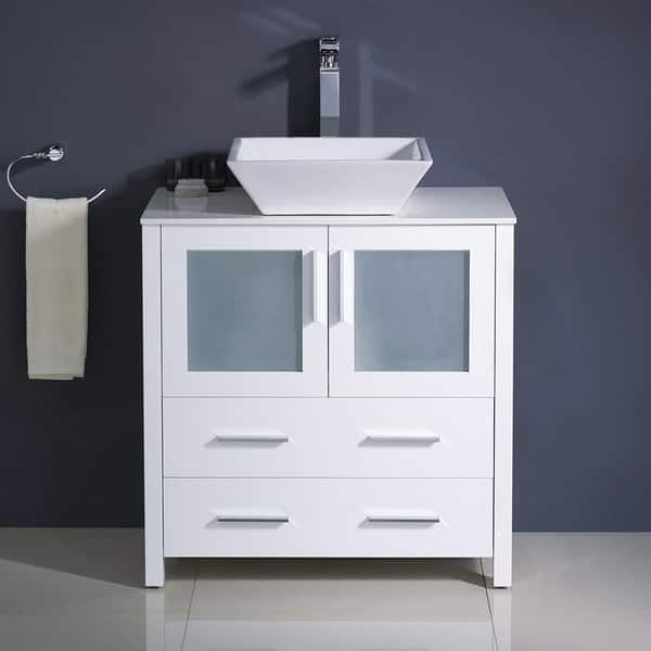 Fresca Torino 30 Inch White Modern Bathroom Cabinet With Top 30 Inch White Modern Bathroom Cabinet