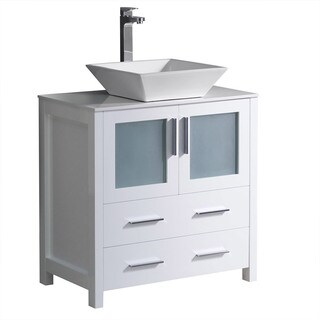 Fresca Torino 30 Inch White Modern Bathroom Cabinet With Top And Fresca Torino 30 Inch White Modern Bathroom Cabinet With Top And Vessel Sink