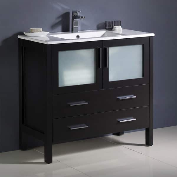 Fresca Torino 36 Espresso Modern Bathroom Cabinet W Integrated Sink Overstock 17664322