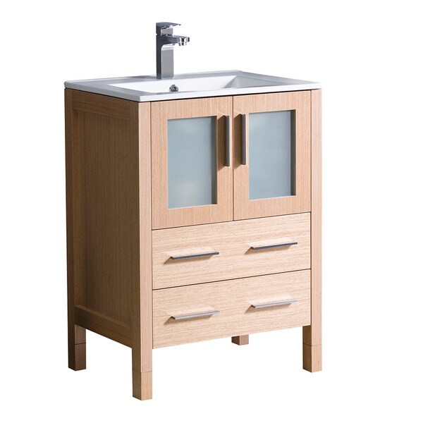Shop Fresca Torino 24" Light Oak Modern Bathroom Cabinet w ...