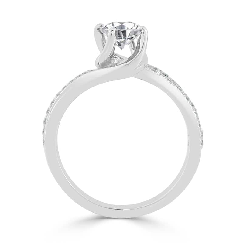 Auriya 3/4ct TDW Round Solitaire Swirl Diamond Engagement Ring 14K Gold
