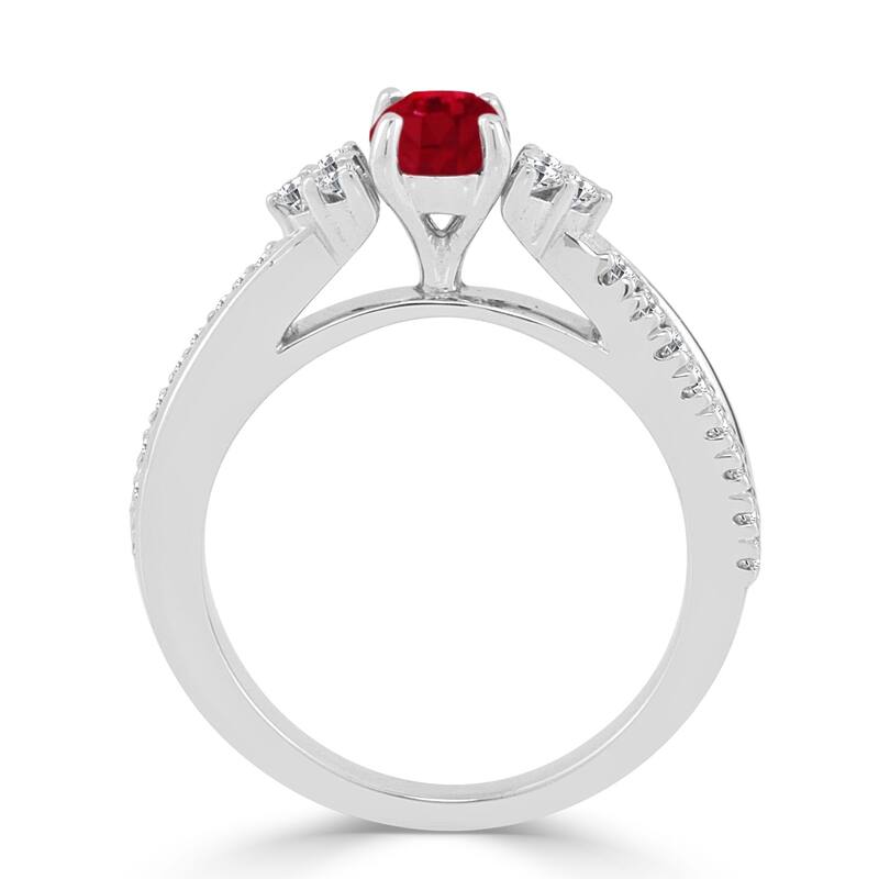 Auriya 1/2ct Ruby and 1/3ctw Diamond Engagement Ring 14K Gold