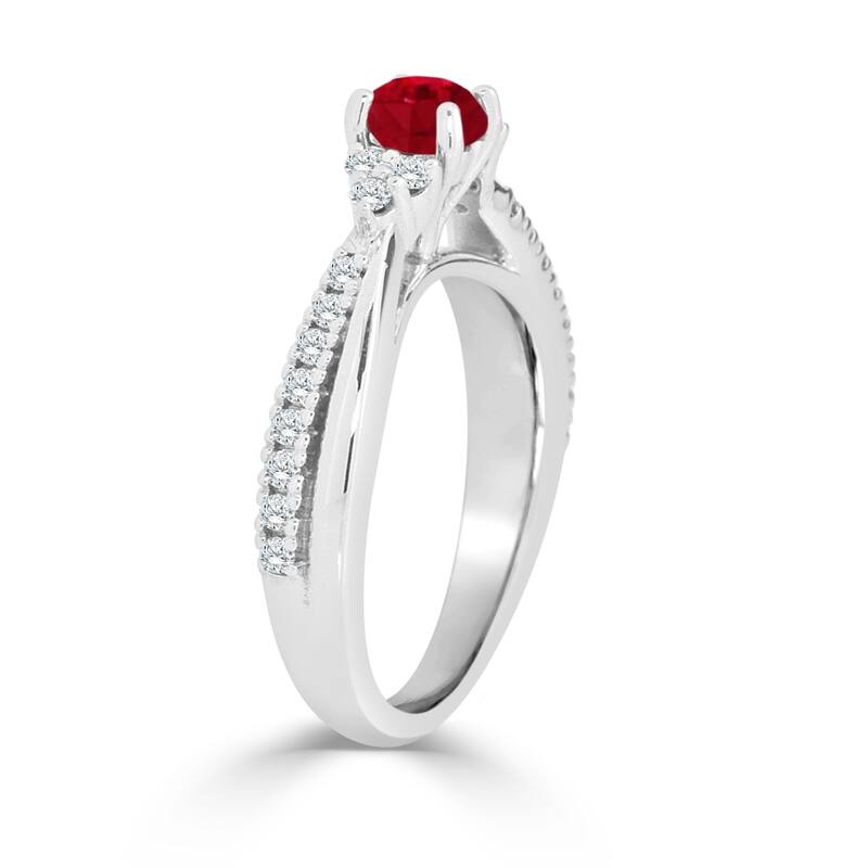 Auriya 1/2ct Ruby and 1/3ctw Diamond Engagement Ring 14K Gold
