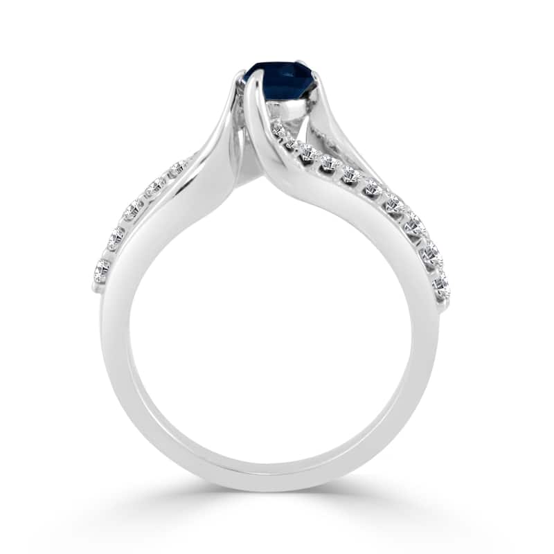 Auriya 14k Gold 1/4ct Blue Sapphire and Diamond Engagement Ring 1/2ctw