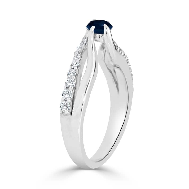Auriya 14k Gold 1/4ct Blue Sapphire and Diamond Engagement Ring 1/2ctw