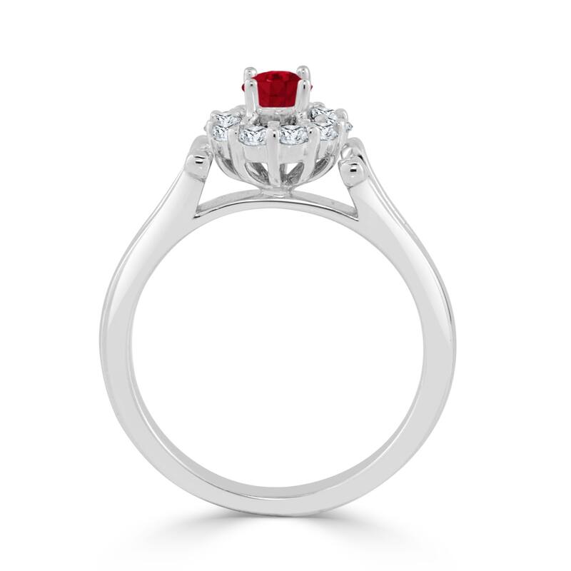 Auriya 14K Gold 1/4ct Ruby and 1/3ct TDW Diamond Engagement Ring (H-I, SI1-SI2) - Red