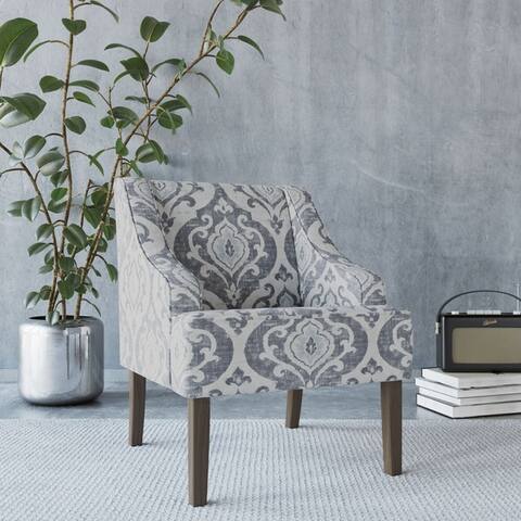 Copper Grove Boulogne Classic Swoop Chair with Suri Blue Upholstery