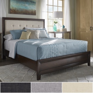 Maxwell Wood and Tufted Linen Bed by iNSPIRE Q Classic