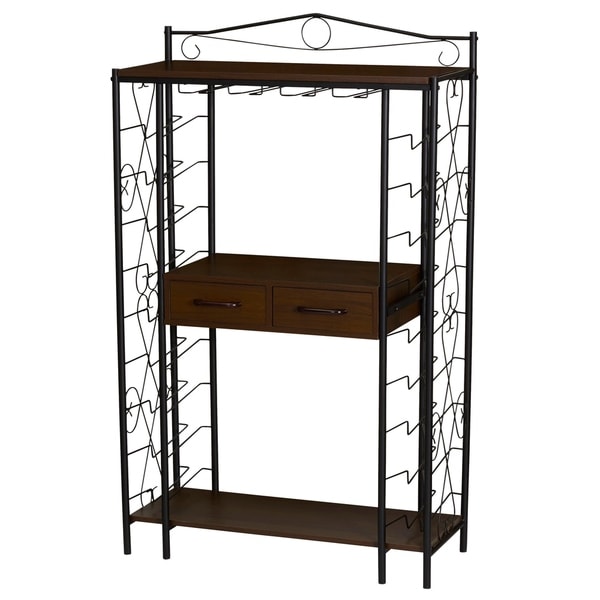 Household Essentials Wine Rack Shelf with Drawer