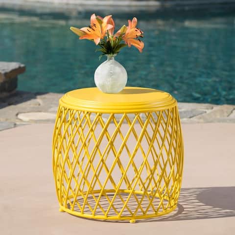 Alamera Outdoor 19-inch Lattice Side Table by Christopher Knight Home