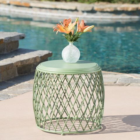 Alamera Outdoor 19-inch Lattice Side Table by Christopher Knight Home