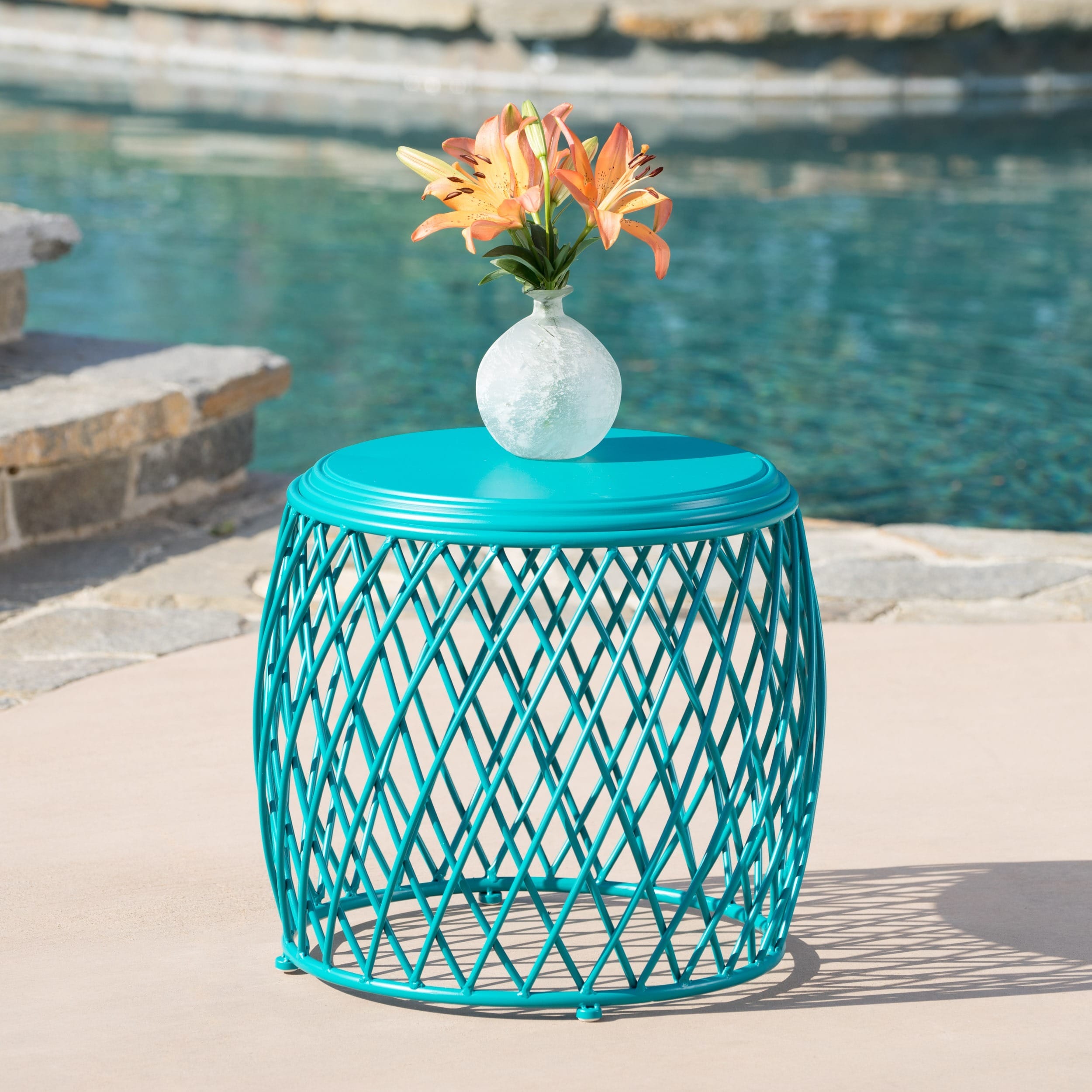 Alamera Outdoor 19 Inch Lattice Side Table By Christopher Knight Home On Sale Overstock 17668769