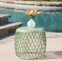 Alamera Outdoor 19-inch Lattice Side Table by Christopher Knight Home - 17.75"W x 19.75"W x 19.75"D