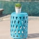 preview thumbnail 2 of 17, Selen Outdoor 12-inch Lattice Side Table by Christopher Knight Home