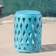 preview thumbnail 8 of 17, Selen Outdoor 12-inch Lattice Side Table by Christopher Knight Home