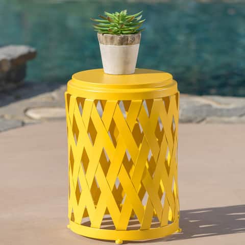 Selen Outdoor 12-inch Lattice Side Table by Christopher Knight Home