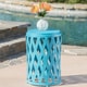 preview thumbnail 3 of 21, Selen Outdoor Modern 14 Inch Iron Side Table by Christopher Knight Home