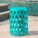 preview thumbnail 8 of 21, Selen Outdoor Modern 14 Inch Iron Side Table by Christopher Knight Home