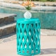 preview thumbnail 4 of 21, Selen Outdoor Modern 14 Inch Iron Side Table by Christopher Knight Home Teal