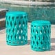 Thumbnail 15, Selen Outdoor 12-inch and 14-inch Lattice Nested Side Table Set by Christopher Knight Home. Changes active main hero.